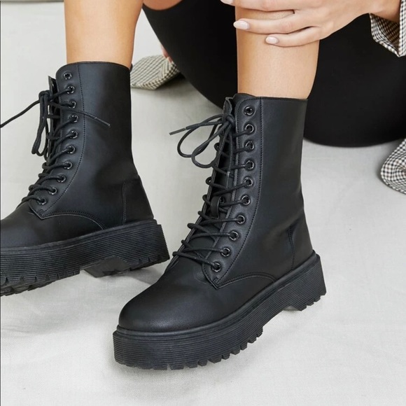 SHEIN Shoes - Platform Combat Boots Dr. Martin style fashion